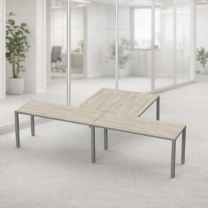 Escritorio en T Billydesk 300x180cm - Encino Polar-oxford