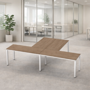 Escritorio en T Billydesk 300x180cm - Monarca-blanco