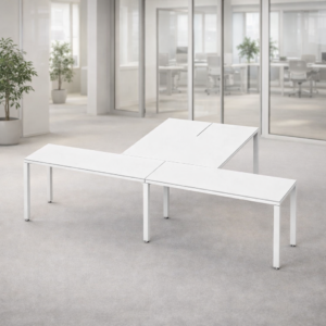 Escritorio en T Billydesk 300x210cm - Blanco-blanco