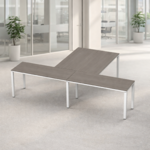 Configuración en T Billydesk 300x210cm - Ceniza-blanco