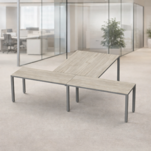 Escritorio en T Billydesk 300x210cm - Encino Polar-oxford