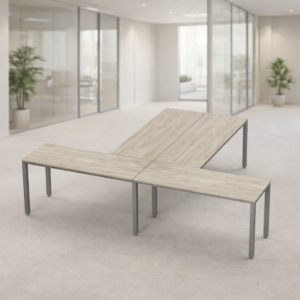 Escritorio en T Billydesk 300x240cm - Encino Polar-oxford