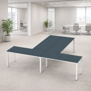 Escritorio en T Billydesk 300x240cm - Zafiro-blanco