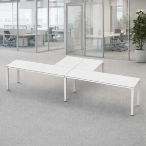 Escritorio en T Billydesk 360x150cm - Blanco-blanco