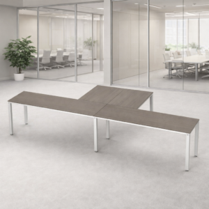 Escritorio en T Billydesk 360x150cm - Ceniza-blanco