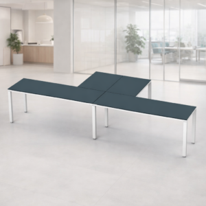 Escritorio en T Billydesk 360x150cm - Zafiro-blanco