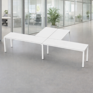 Escritorio en T Billydesk 360x180cm - Blanco-blanco