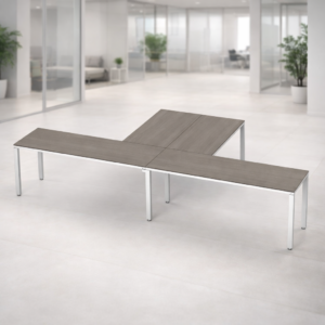 Escritorio en T Billydesk 360x180cm - Ceniza-blanco