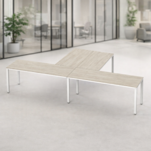 Escritorio en T Billydesk 360x180cm - encino-polar-blanco