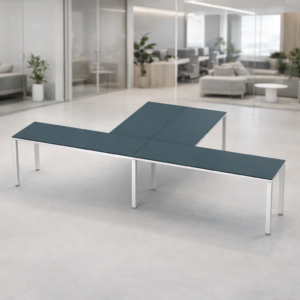 Escritorio en T Billydesk 360x180cm - Zafiro-blanco