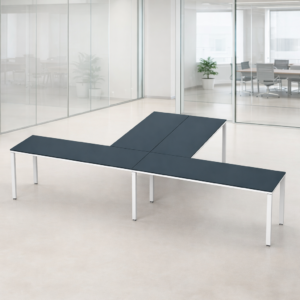 Escritorio en T Billydesk 360x210cm - Zafiro-blanco