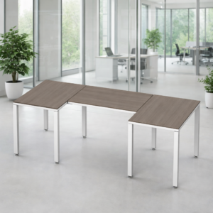 Escritorio en U Billydesk 90x210x90cm - Ceniza-Blanco