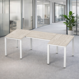 Escritorio en U Billydesk 90x210x90cm - Encino polar-Blanco