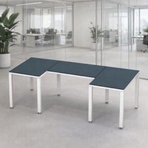 Escritorio en U Billydesk 90x210x90cm - Zafiro-Blanco