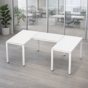 Escritorio en U Billydesk 120x210x120cm - Blanco-Blanco