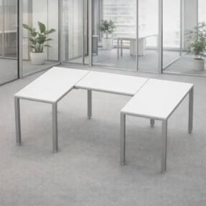 Escritorio en U Billydesk 120x210x120cm - Blanco-Oxford