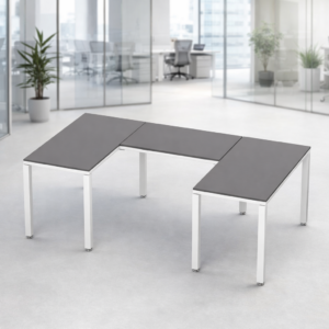 Escritorio en U Billydesk 120x210x120cm - Oxford-Blanco