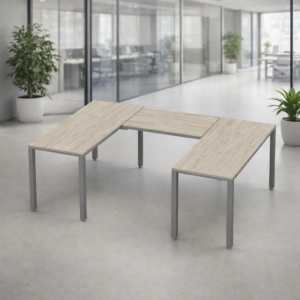 Escritorio en U Billydesk 150x210x150cm - Encino Polar-Oxford