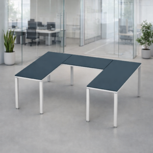 Escritorio en U Billydesk 150x210x150cm - Zafiro-Blanco