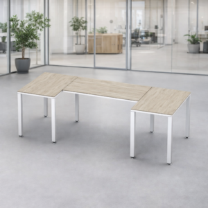 Escritorio en U Billydesk 90x240x90cm - Encino polar-Blanco