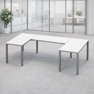 Escritorio en U Billydesk 120x240x120cm - Blanco-Oxford