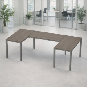 Escritorio en U Billydesk 120x240x120cm - Ceniza-Oxford