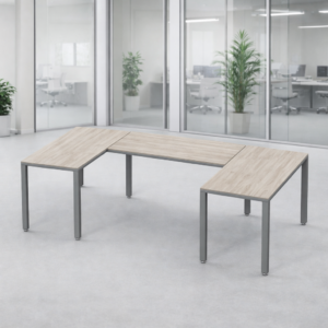 Escritorio en U Billydesk 120x240x120cm - Encino polar-Oxford