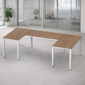 Escritorio en U Billydesk 120x240x120cm - Monarca-Blanco