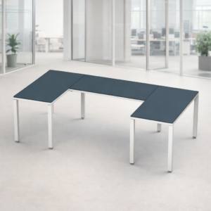 Escritorio en U Billydesk 120x240x120cm - Zafiro-Blanco