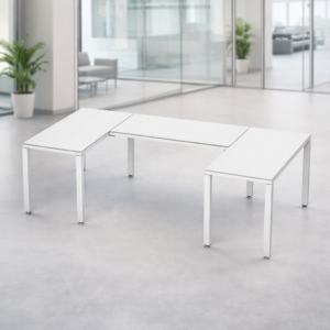 Escritorio en U Billydesk 150x240x150cm - Blanco-Blanco