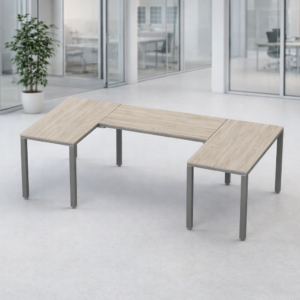 Escritorio en U Billydesk 150x240x150cm - Encino Polar-Oxford