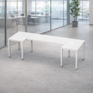 Escritorio en U Billydesk 90x270x90cm - Blanco-Blanco