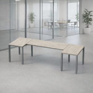 Escritorio en U Billydesk 90x270x90cm - Encino Polar-Oxford