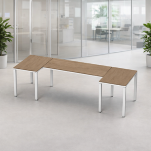 Escritorio en U Billydesk 90x270x90cm - Monarca-Blanco