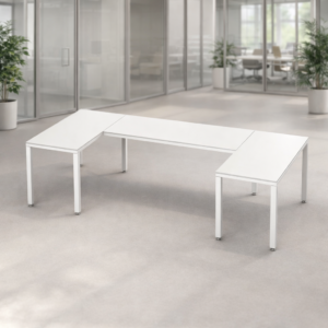 Escritorio en U Billydesk 120x270x120cm - Blanco-Blanco