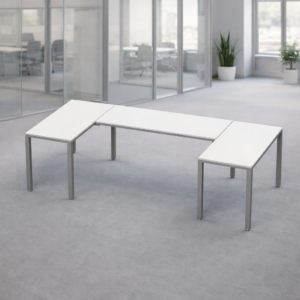 Escritorio en U Billydesk 120x270x120cm - Blanco-Oxford