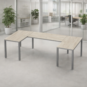 Escritorio en U Billydesk 120x270x120cm - Encino polar-Oxford