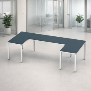 Escritorio en U Billydesk 120x270x120cm - Zafiro-Blanco