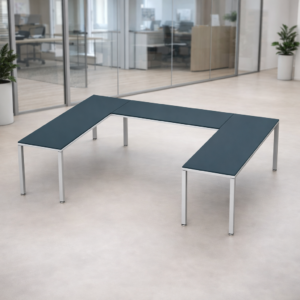 Escritorio en U Billydesk 180x270x180cm - Zafiro-blanco