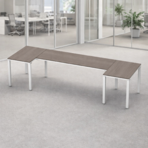 Escritorio en U Billydesk 90x300x90cm - Ceniza-blanco