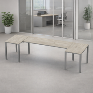 Escritorio en U Billydesk 90x300x90cm - Encino Polar-oxford