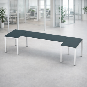 Escritorio en U Billydesk 90x300x90cm - Zafiro-Blanco