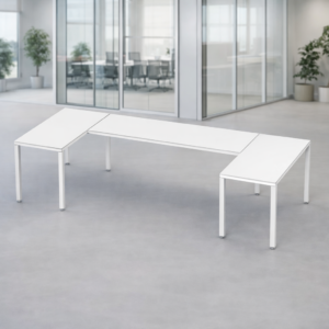 Escritorio en U Billydesk 120x300x120cm - Blanco-blanco