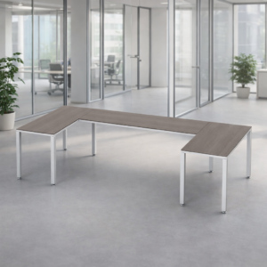 Escritorio en U Billydesk 120x300x120cm - Ceniza-blanco