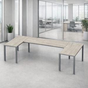 Escritorio en U Billydesk 120x300x120cm - encino-polar-oxford