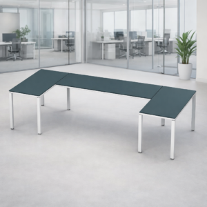 Escritorio en U Billydesk 120x300x120cm - Zafiro-blanco