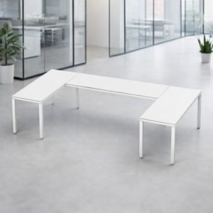 Escritorio en U Billydesk 150x300x150cm - Blanco-blanco