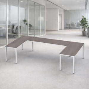 Escritorio en U Billydesk 150x300x150cm - Ceniza-blanco