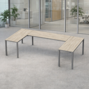 Escritorio en U Billydesk 150x300x150cm - Encino Polar-oxford