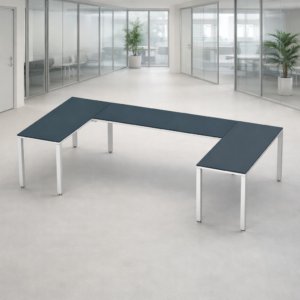 Escritorio en U Billydesk 150x300x150cm - Zafiro-blanco